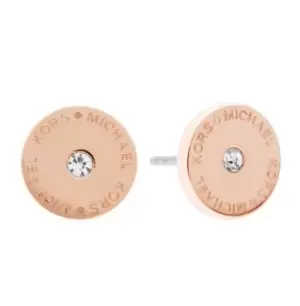Image of Michael Kors Rose Gold Logo Stud Earrings D