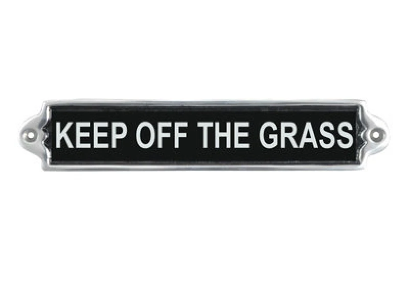 Image of Minster "keep Off The Grass" Wall Plaque - Aluminium - L1 X W25 X H6 Cm