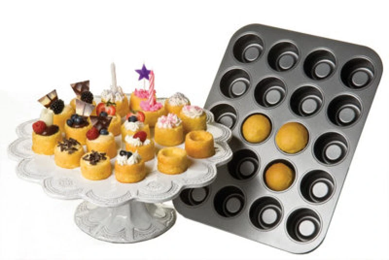 Image of Chicago Metallic Teacake Pan Twenty Hole - Non Stick Coating, 27x35cm Dark Grey