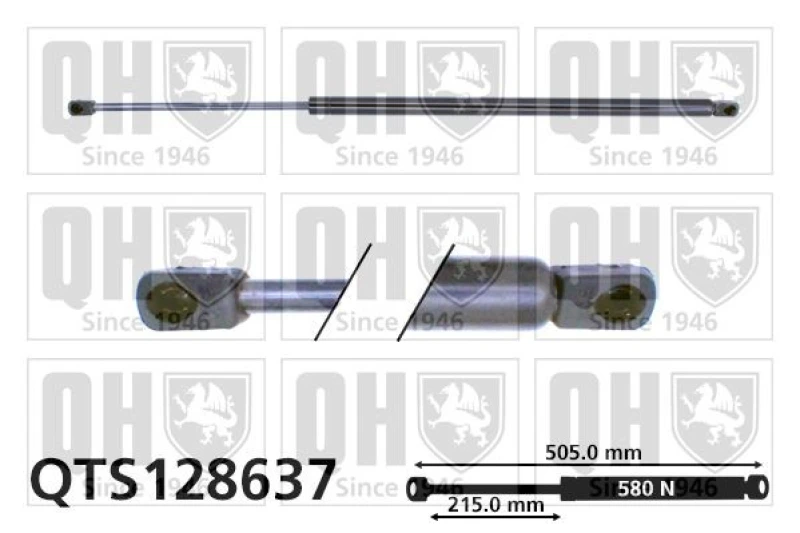 Image of QUINTON HAZELL Tailgate strut QUINTON HAZELL QTS128637