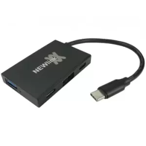 Image of NEWLink 4-port USB 3.1 Hub with USB Type-C connection, in Black