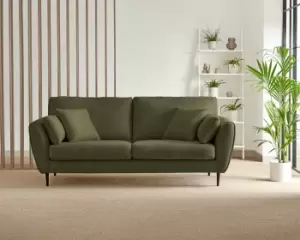Image of Ida Multitone 3 Seater Upholstered Soft Weave Linen Sofa With Scatter Cushions And Birch Wood Frame
