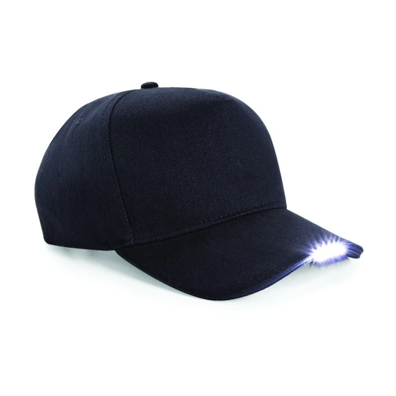 Image of Beechfield LED Light Baseball Cap in Black Unisex One Size