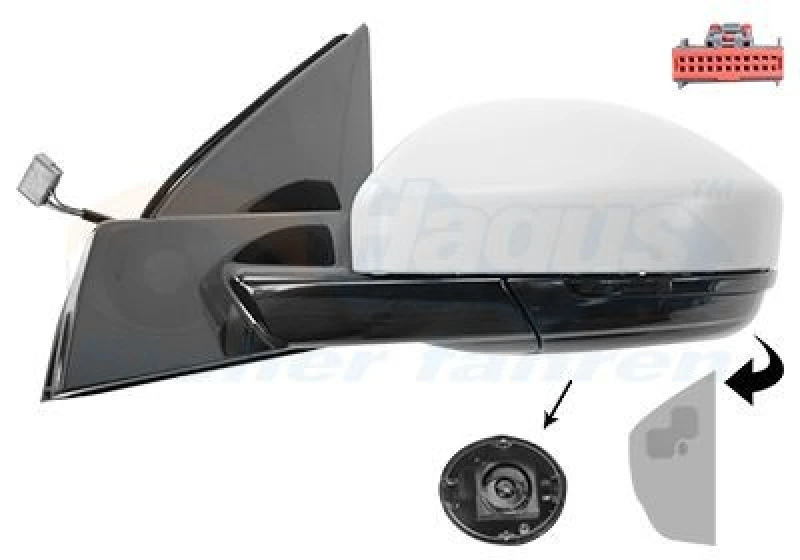 Image of VAN WEZEL Wing mirror VAN WEZEL 0259827