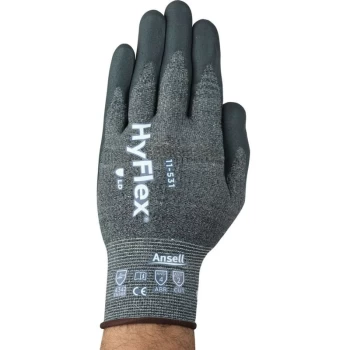 Image of Cut Resistant Gloves, Nitrile Palm Coated, Grey/Black, Size 8 - Ansell