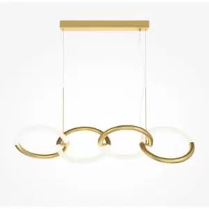 image of Maytoni Maytoni Node Modern 4 Light Bar Pendant Ceiling Light Gold Integrated LED 3000K