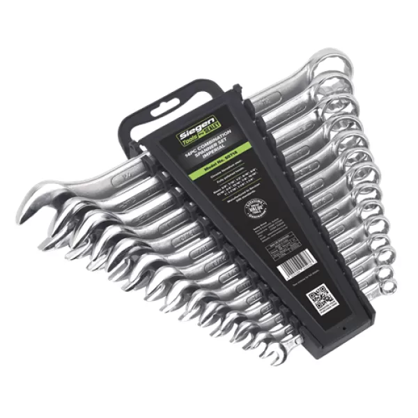 Image of Genuine SEALEY S0714 Combination Spanner Set 14pc Imperial