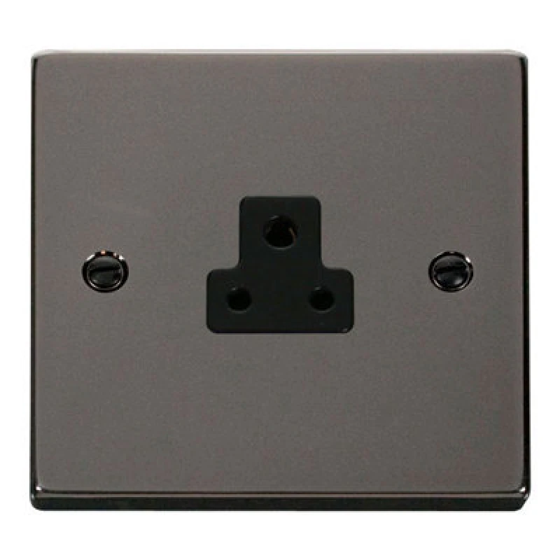 Image of SE Home Black Nickel 1 Gang 2A Round Pin Socket Black