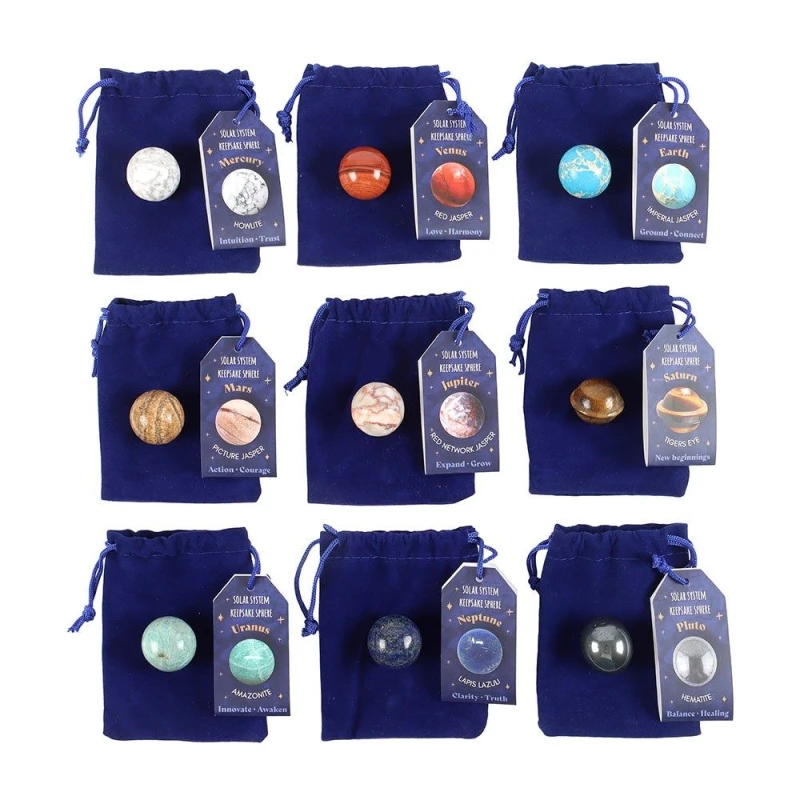 Image of Something Different Something Different Gemstone Solar System Drative Crystal Set (Pack of 18) Multi One Size Unisex 5063574769587