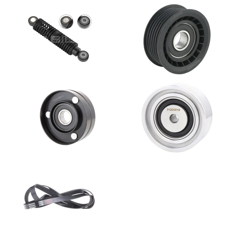 Image of RIDEX 542R1190 V-ribbed belt set with tensioner pulley damper V-Ribbed Belt Set (542)
