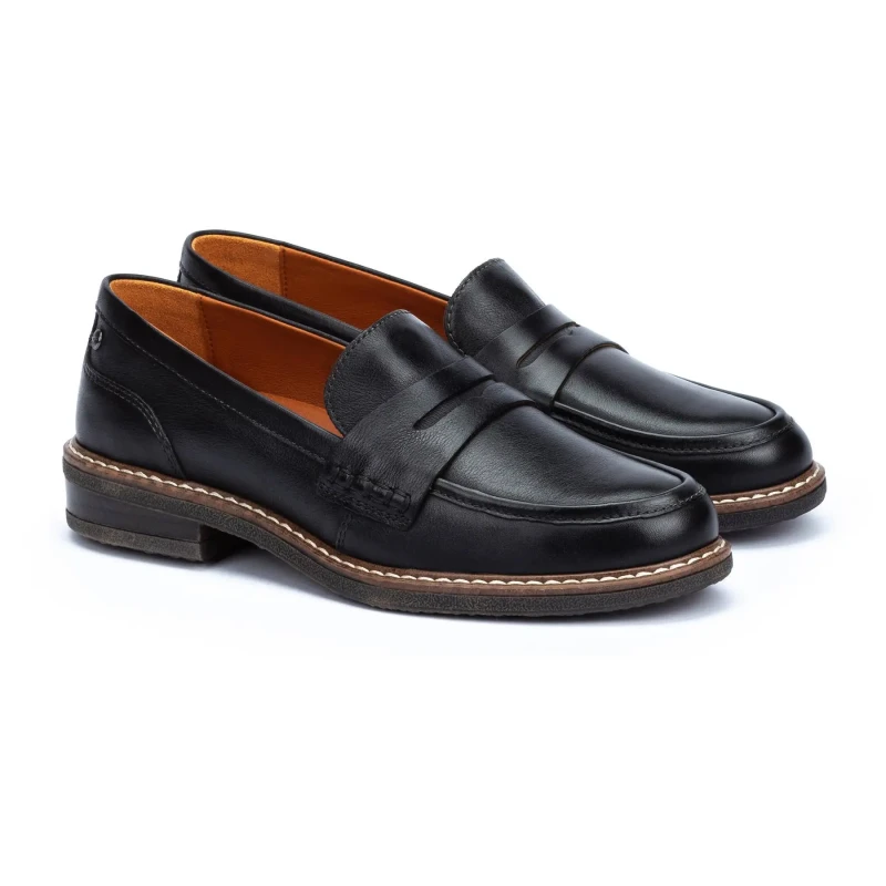 Image of Pikolinos Aldaya W8J-3541 Leather Womens Slip On Shoes - Black - Size:UK 4-4.5