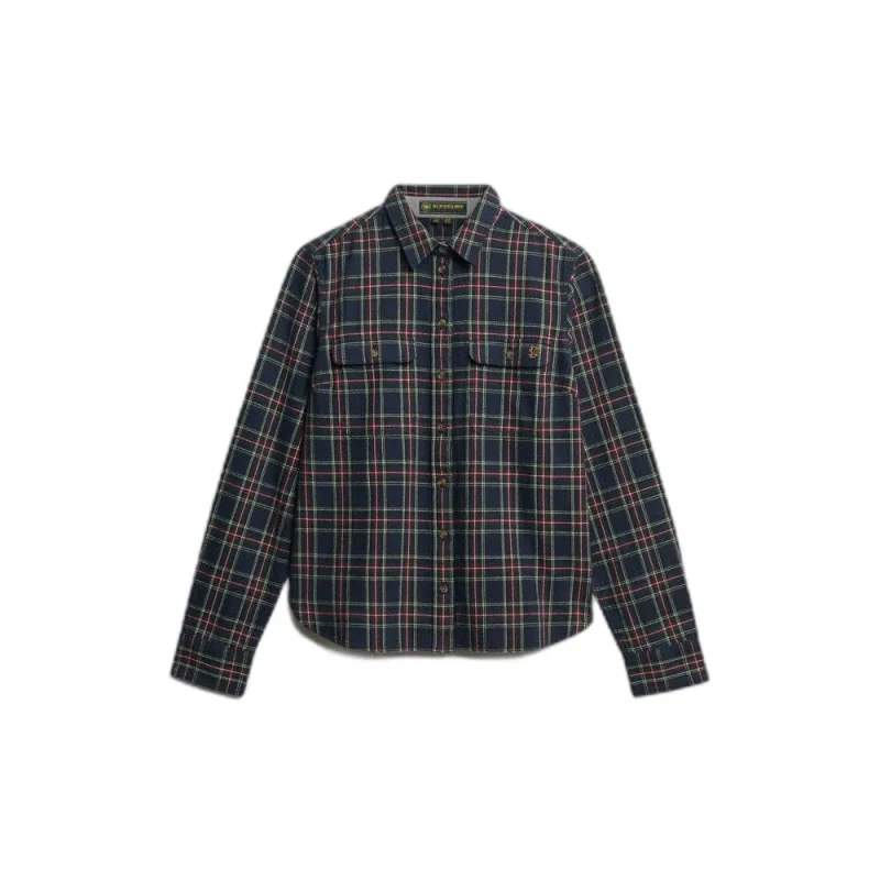 Image of Superdry Checked Shirt Blue With Checks Women 10;8
