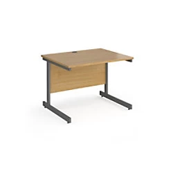 Image of Dams International Rectangular Straight Desk with Oak finish MFC Top, Panel Legs Contract 25 1000 x 800 x 725mm