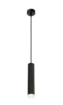 image of 1 Light 30cm Ceiling Pendant Light GU10, Sand Black, Acrylic Ring