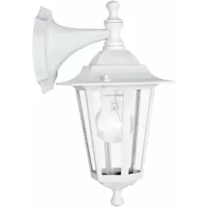 Image of Loops - IP44 Outdoor Wall Light White Aluminium Lantern 1 x 60W E27 Bulb Porch Lamp