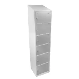 Image of Six Tier Hero Metal Locker, Yellow Doors, 1950H x 300W x 300D
