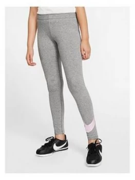 image of Nike Older Girls Favourites Swoosh Legging - Grey/Pink