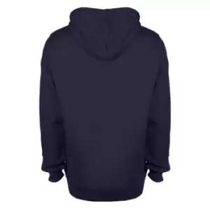 image of FDM Unisex Contrast Hooded Sweatshirt / Hoodie (300 GSM) (M) (Navy/Heather Grey)