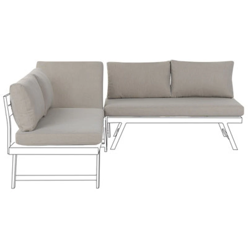 Image of Beliani Outdoor Cushion Cover Set Coccorino Taupe