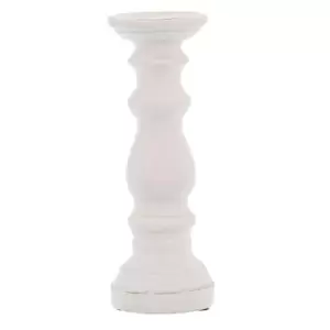 image of Matt White Small Ceramic Column Candle Holder