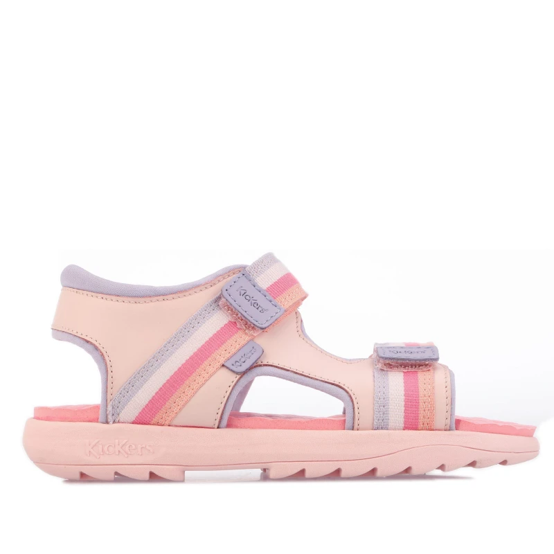 Image of Kickers Children Kickstar Leather Sandal - Pink Pink UK 1