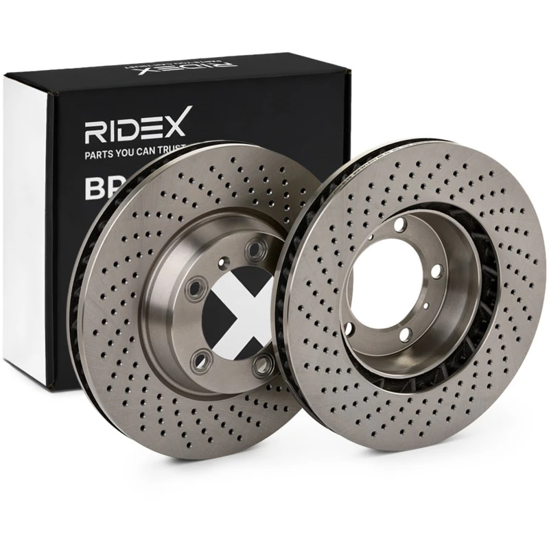 Image of RIDEX 82B0929 Brake disc Front Axle Right, Vented, Cast Iron, Uncoated, Untreated, without bolts/screws Cast Iron Brake Disc (82)