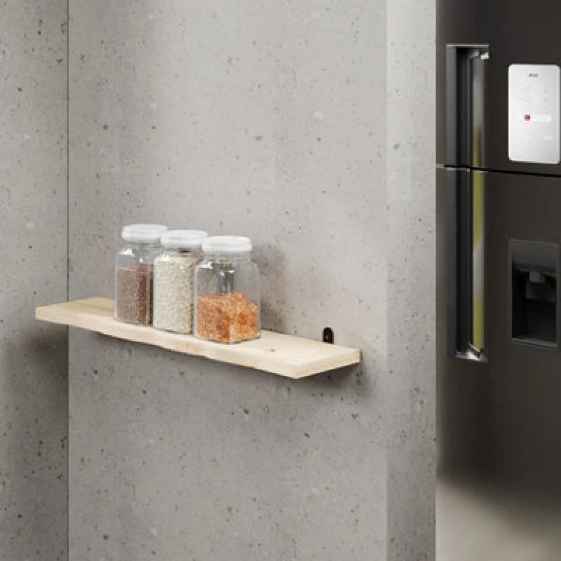 Image of Core Products Chunky Pine Shelf Kit 60Cm - Wavy Live Edge Wall Display, Metal L Brackets, Pre-Sanded Finish