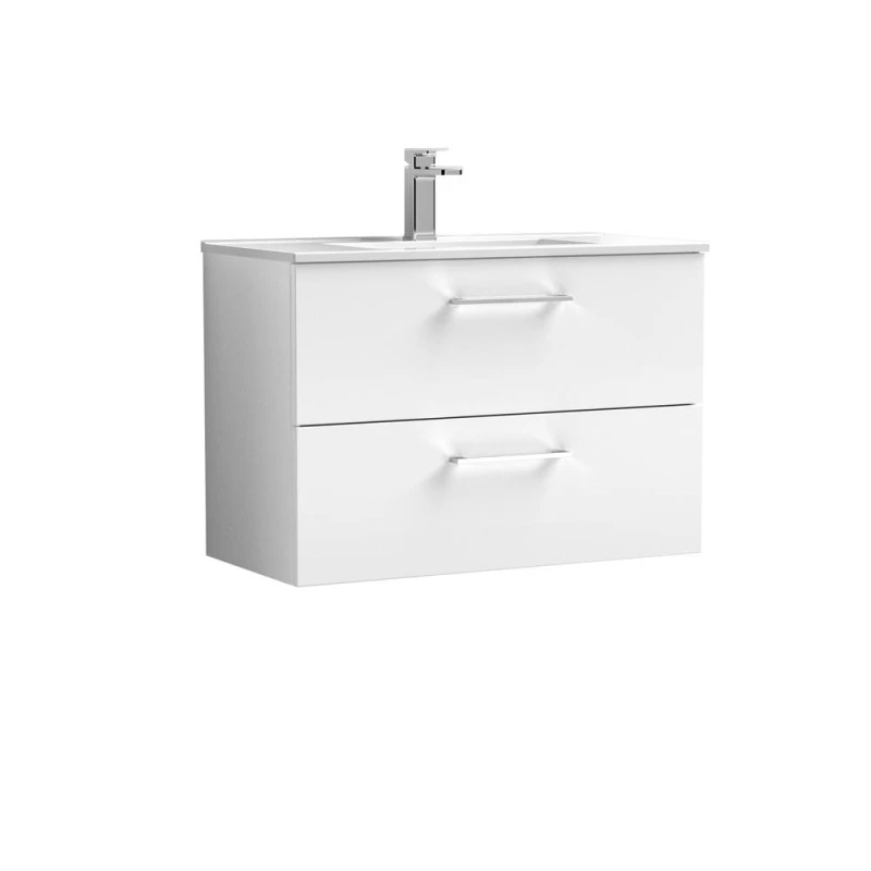 Image of Balterley Bathroom 2 Soft Close Drawer, Wall Hung Vanity Unit, White, 435mm in White White Unisex