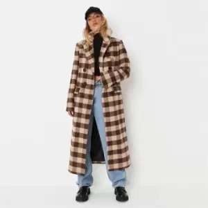 Missguided Db Mansy Check Oversized Formal - Brown