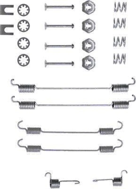 Image of HELLA Brake shoe fitting kit HELLA 8DZ 355 200-371