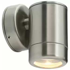 image of Loops - Outdoor IP65 Wall Downlight - Dimmable 7W LED GU10 - Brushed Stainless Steel