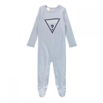 Image of Guess Guess Triangle Logo All In One Feet Baby - Frosted Blue