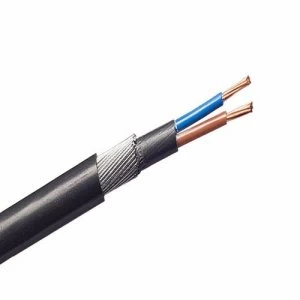 Image of Zexum 4mm 2 Core 42A Brown Blue 6942X Steel Wire Armoured SWA Outdoor Mains Power Cable - 1 Meter