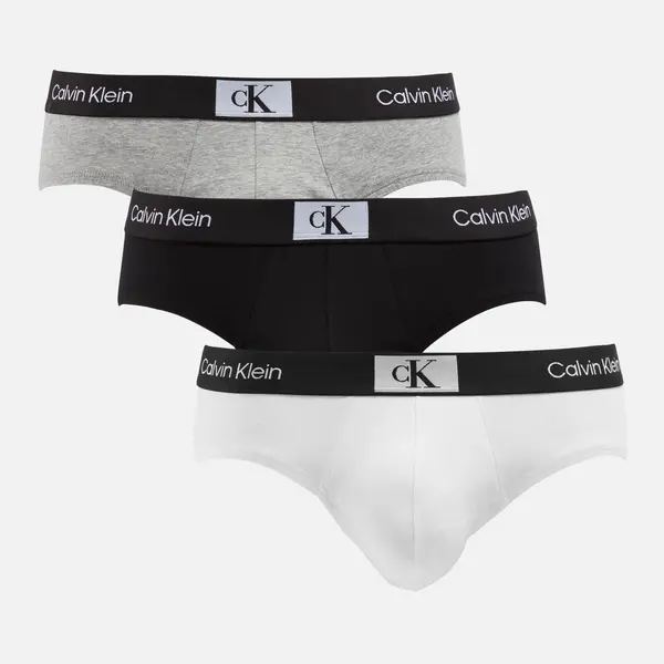 Image of Calvin Klein Three-Pack Stretch-Jersey Hip Briefs - L