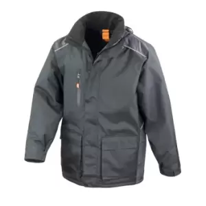Image of Result Mens Work-Guard Vostex Long Coat / Workwear (Waterproof & Windproof) (2XL) (Black)