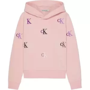 Calvin Klein Jeans Monogram Aop Hoodie - Pink