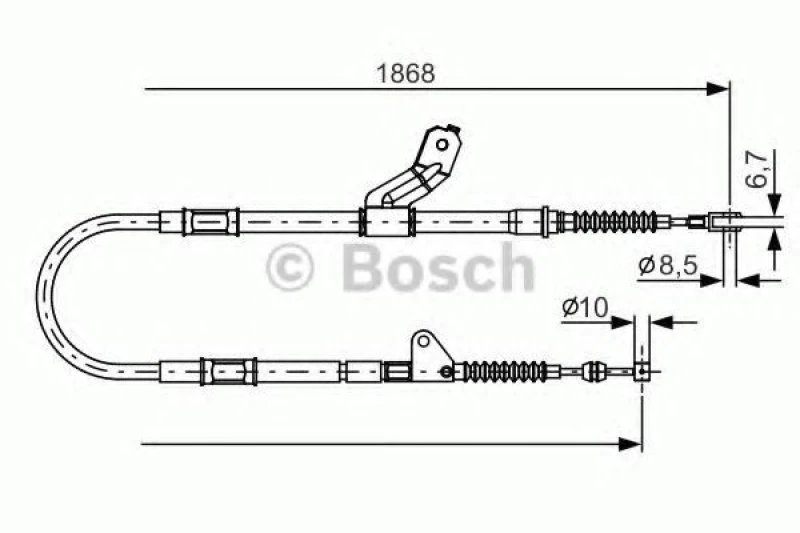 Image of Handbrake cable Bosch 1 987 482 158