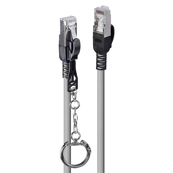 Image of Lindy 15m Cat.6A S/FTP Locking Network Cable, Grey