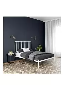 Image of Giulia Modern Metal Double Bed Frame - White