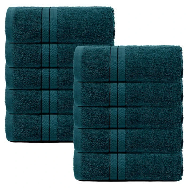 Image of OHS OHS 10 Pack of 100% Cotton Bathroom Hand Towel in Teal Teal Hand Towel Unisex 5027434202720