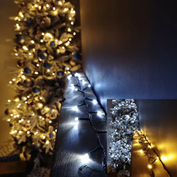 Image of 12m White or Warm White Colour Changing String Connectable LED Lights Christmas Decorations