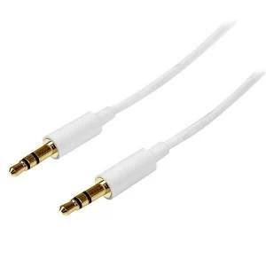 Image of StarTech 2m Slim 3.5mm Stereo Audio Cable Male to Male White