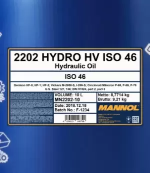 Image of MANNOL Central Hydraulic Oil 10L MN2202-10