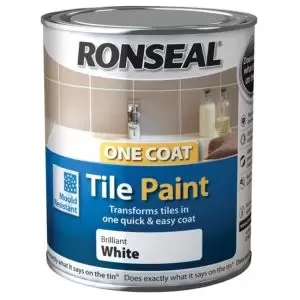 image of Ronseal Tile Paints White Gloss Tile Paint 0.75L