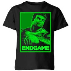 Image of Avengers Endgame Hulk Poster Kids T-Shirt - Black - 11-12 Years