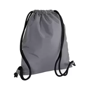Image of Bagbase Icon Drawstring Bag/Gymsac (Pack of 2) (One Size) (Graphite Grey/Black)