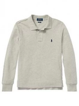 image of Ralph Lauren Boys Classic Long Sleeve Polo Shirt - Grey