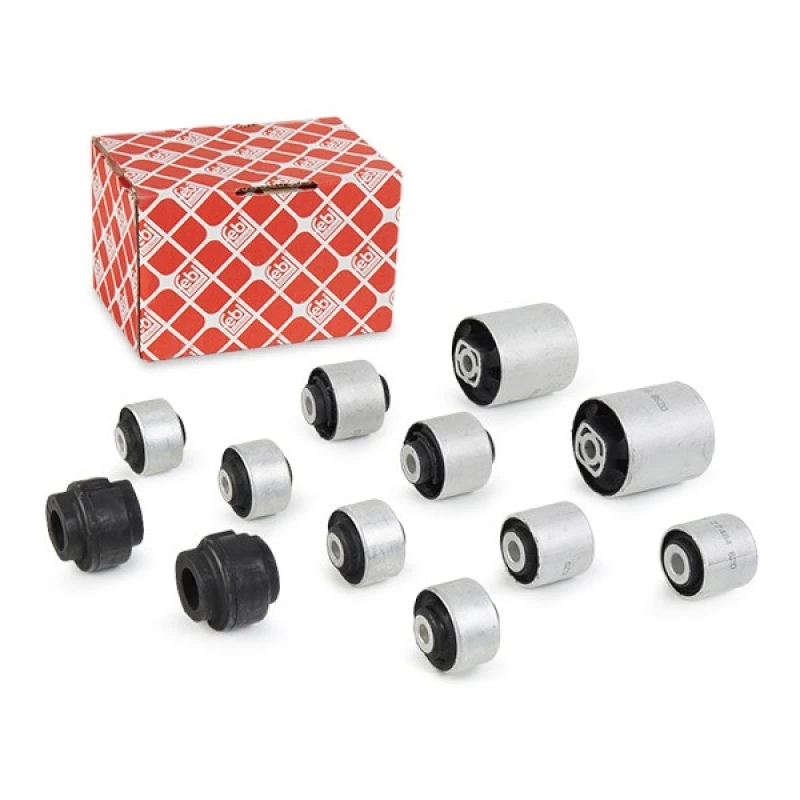 Image of FEBI BILSTEIN 45551 Mounting Kit, control lever Front Axle Right, with rubber mounts Elastomer Mounting Kit,control lever (1597)