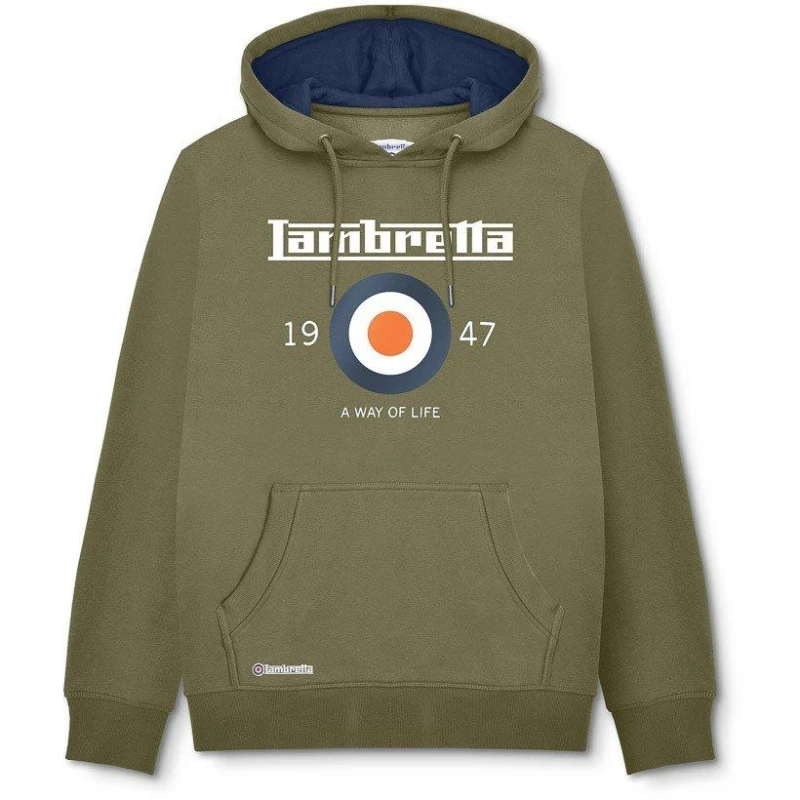 Image of Lambretta Mens Target Hoodie Green male Small