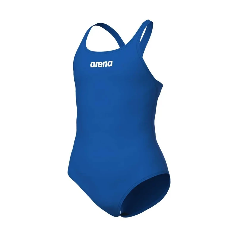 Image of Arena Girls Team Pro Solid Swimsuit - Blue, Size 10-11 Years Blue W4QM0 Unisex 10-11 YEARS